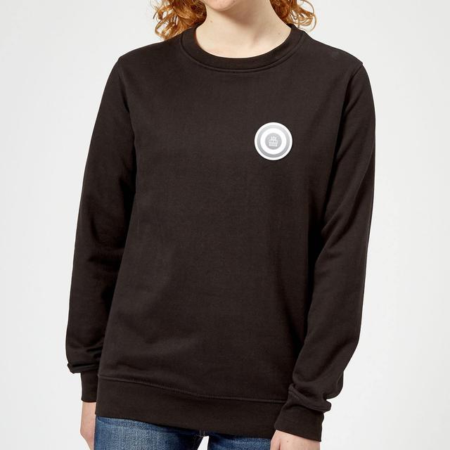 White Checker Pocket Print Women's Sweatshirt - Black - S - Black on Productcaster.