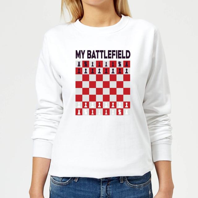 My Battlefield Chess Board Red & White Women's Sweatshirt - White - XS - Weiß on Productcaster.