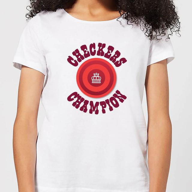 Checkers Champion Red Checker Women's T-Shirt - White - L - Weiß on Productcaster.