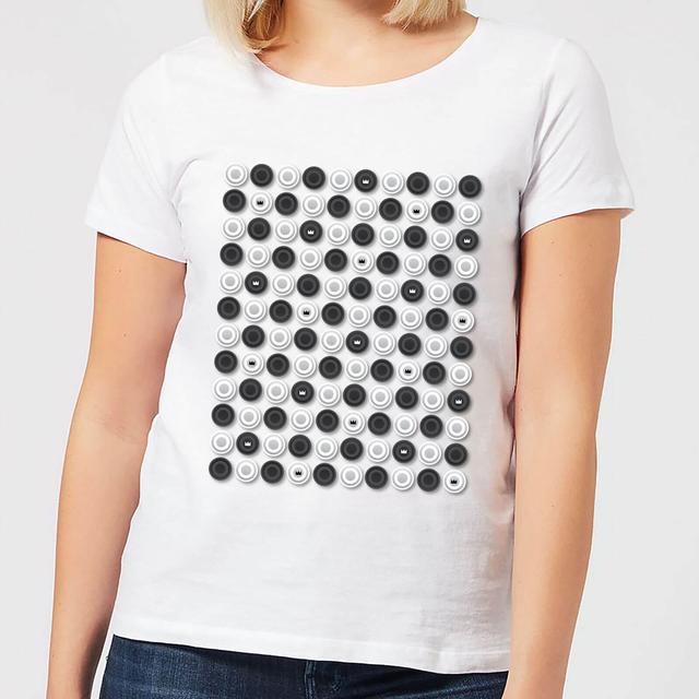 Monochrome Checkers Pattern Women's T-Shirt - White - XL on Productcaster.