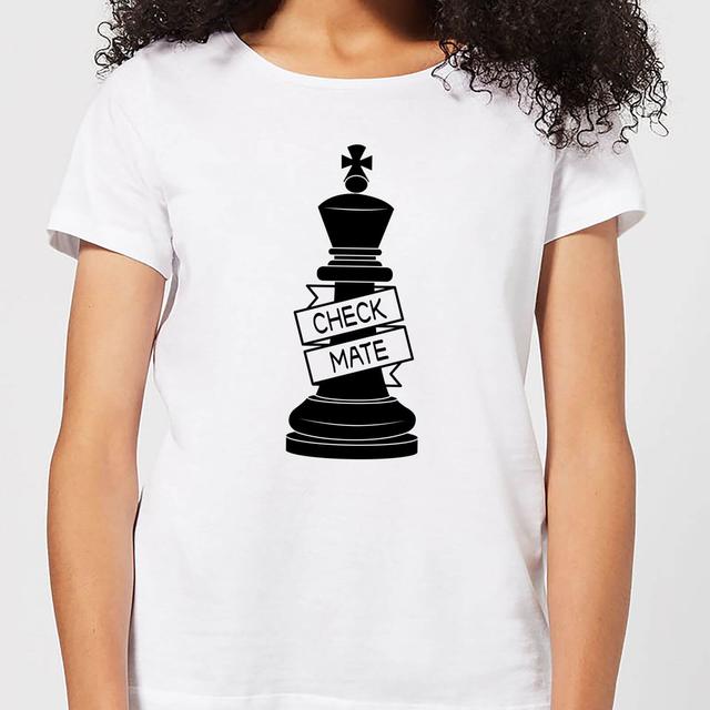 King Chess Piece Check Mate Women's T-Shirt - White - L - Weiß on Productcaster.