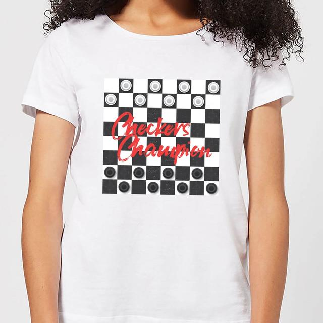 Checkers Board Champion Women's T-Shirt - White - XXL - White on Productcaster.