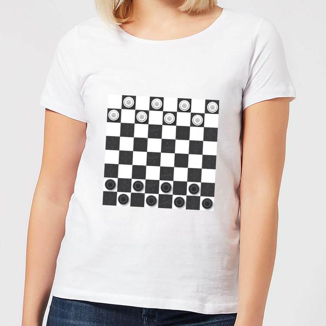 Playing Checkers Board Women's T-Shirt - White - XXL - Weiß on Productcaster.