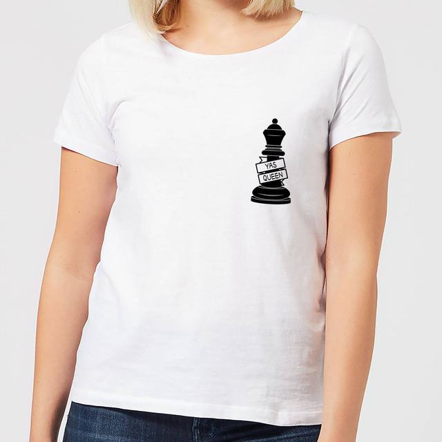 Queen Chess Piece Yas Queen Pocket Print Women's T-Shirt - White - L - Weiß on Productcaster.