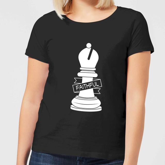 Bishop Chess Piece Faithful Women's T-Shirt - Black - L - Schwarz on Productcaster.