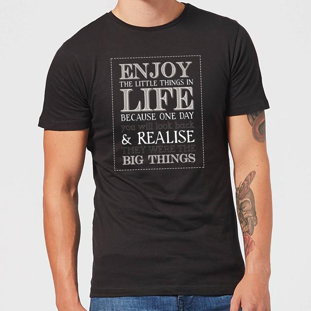 Enjoy The Little Things In Life Men's T-Shirt - Black - L - Schwarz on Productcaster.