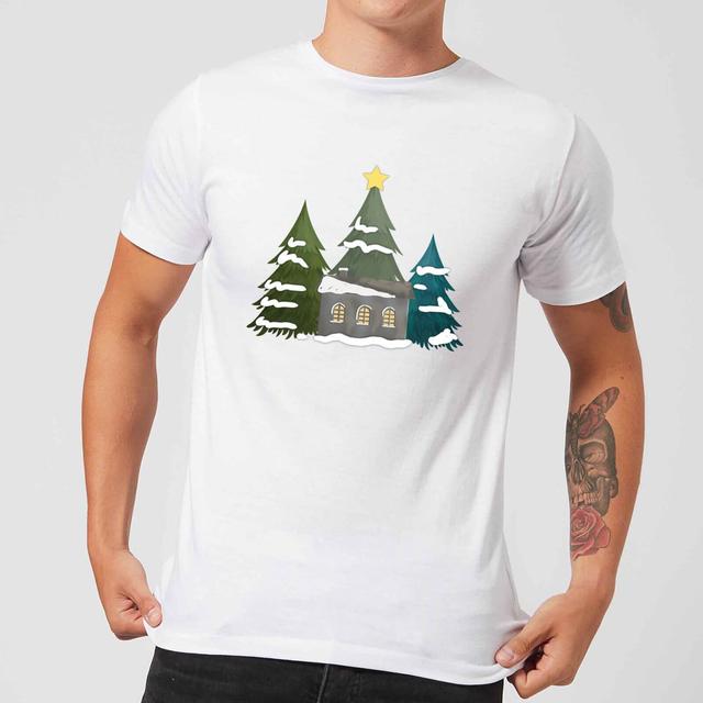 Cabin And Trees Men's T-Shirt - White - S - Weiß on Productcaster.