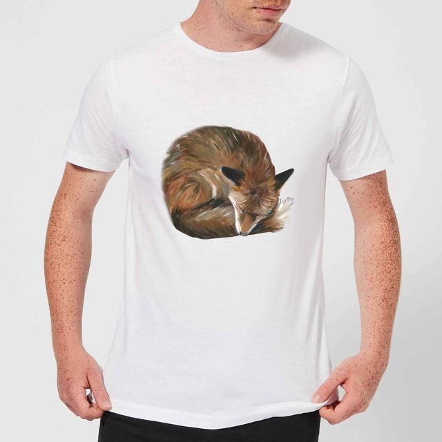 Curled Up Fox Men's T-Shirt - White - S - Weiß on Productcaster.