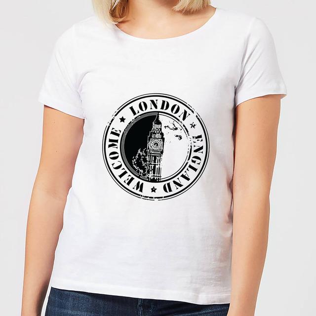 Welcome London England Women's T-Shirt - White - L - Weiß on Productcaster.