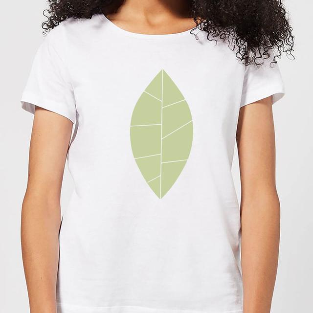 Plain Green Leaf Women's T-Shirt - White - XL - Weiß on Productcaster.