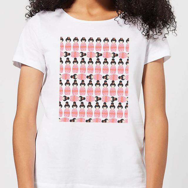 Pink Geisha Block Pattern Women's T-Shirt - White - XXL - Weiß on Productcaster.