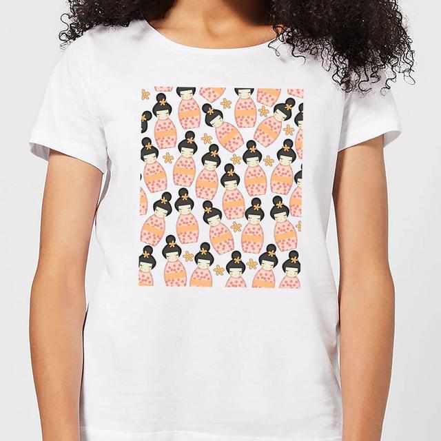 Orange Geisha Scattered Print Women's T-Shirt - White - XXL - Weiß on Productcaster.