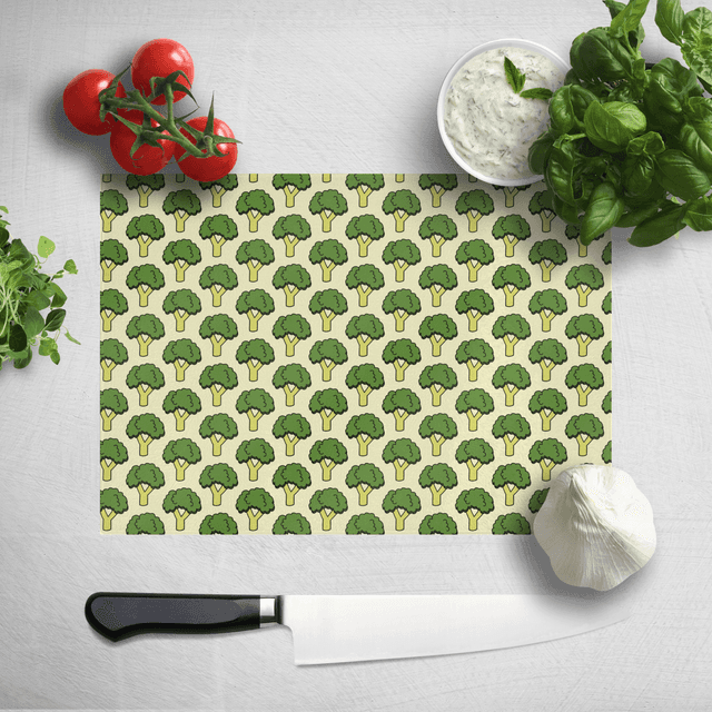 Cooking Broccoli Pattern Chopping Board on Productcaster.