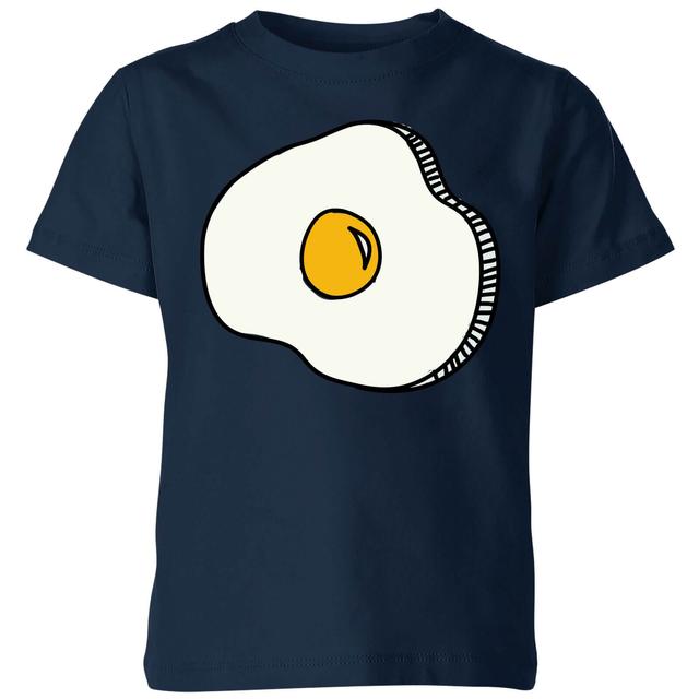 Cooking Fried Egg Kids' T-Shirt - 9-10 Years - Navy on Productcaster.