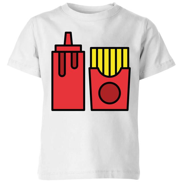 Cooking Ketchup And Fries Kids' T-Shirt - 3-4 Years - White on Productcaster.