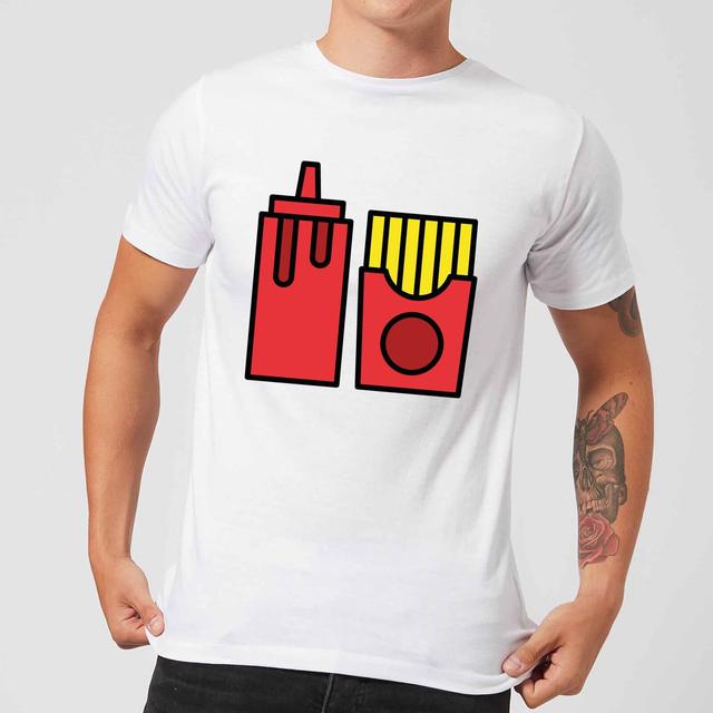 Cooking Ketchup And Fries Men's T-Shirt - XL - Weiß on Productcaster.