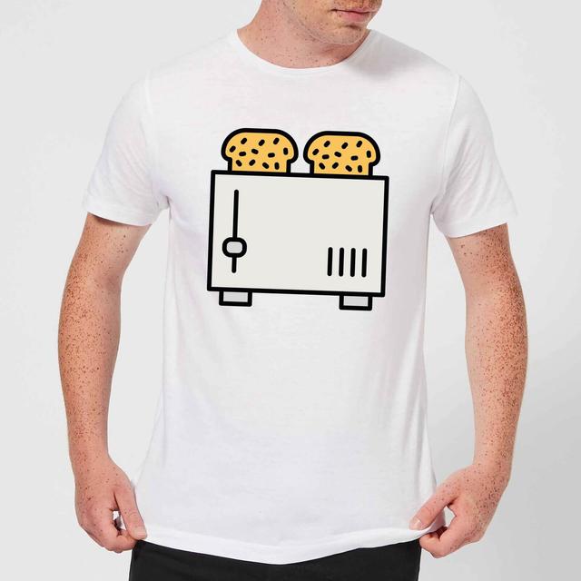 Cooking Toast In The Toaster Men's T-Shirt - 5XL - Weiß on Productcaster.