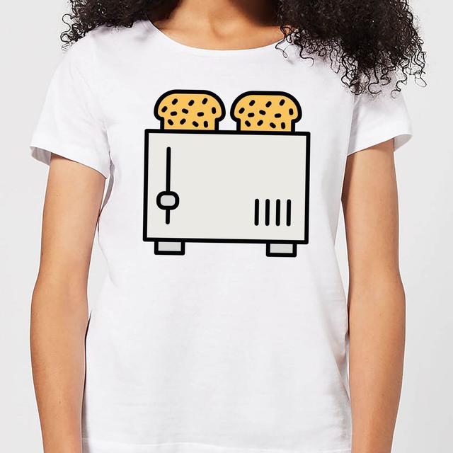 Cooking Toast In The Toaster Women's T-Shirt - L - Weiß on Productcaster.