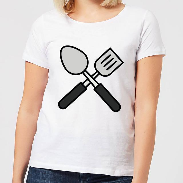 Cooking Spatula And Spoon Women's T-Shirt - S - Weiß on Productcaster.