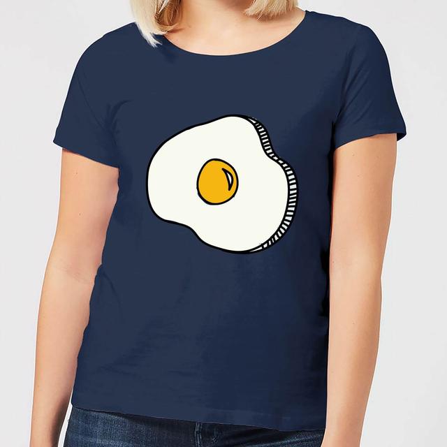 Cooking Fried Egg Women's T-Shirt - S - Navy on Productcaster.