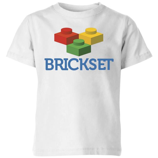 Brickset Logo Kids' T-Shirt - White - 7-8 Jahre - Weiß on Productcaster.