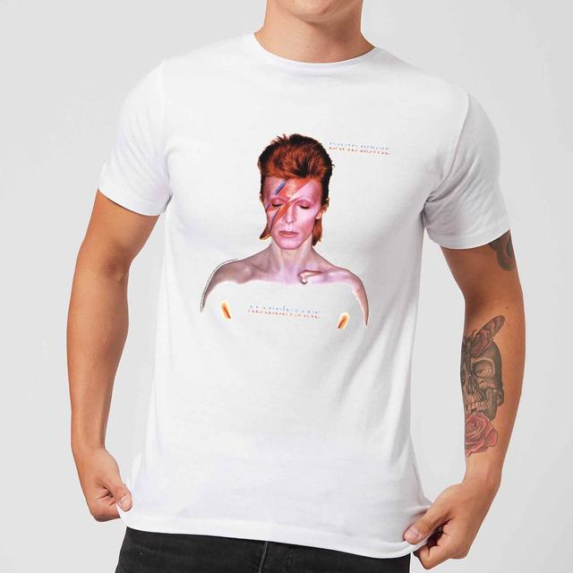 Camiseta Aladdin Sane Cover para hombre de David Bowie - Blanco - M on Productcaster.