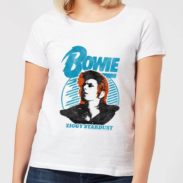 Camiseta para mujer Ziggy Stardust Orange Hair de David Bowie - Blanco - S on Productcaster.