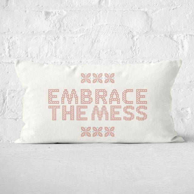 Embrace The Mess Rectangular Cushion - 30x50cm - Soft Touch on Productcaster.