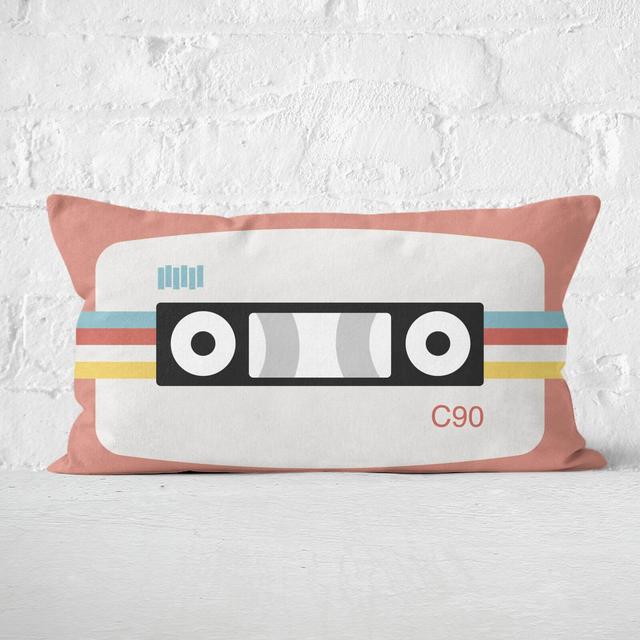 Coral Cassette Tape Rectangular Cushion - 30x50cm - Soft Touch on Productcaster.