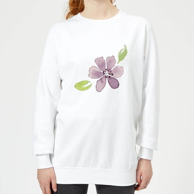 Purple Flower 2 Women's Sweatshirt - White - S - Weiß on Productcaster.