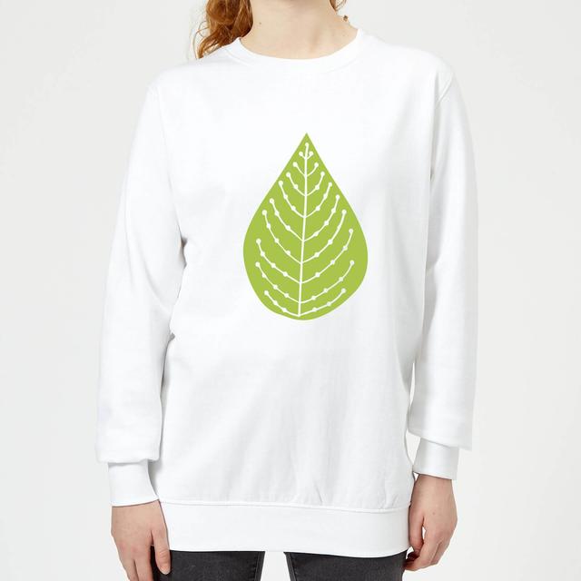 Plain Green Spotted Leaf Women's Sweatshirt - White - XS - Weiß on Productcaster.