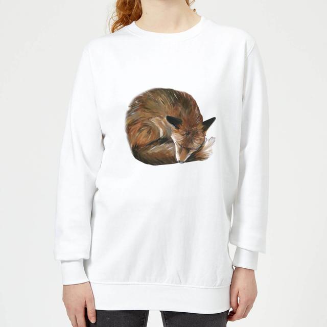 Curled Up Fox Women's Sweatshirt - White - XXL - Weiß on Productcaster.