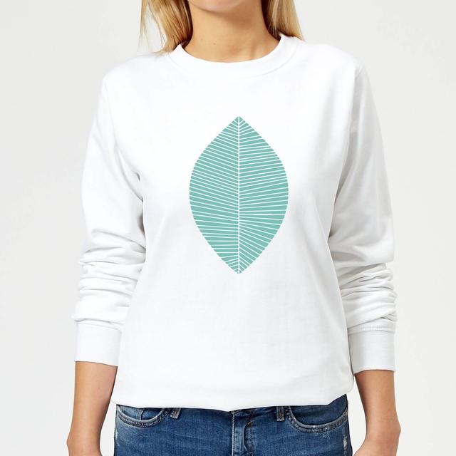 Plain Light Turquoise Leaf Women's Sweatshirt - White - XS - Weiß on Productcaster.