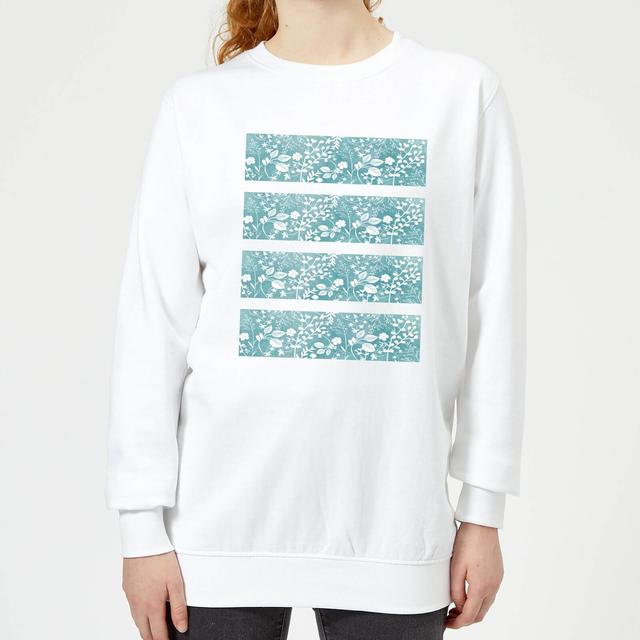 Floral Pattern Women's Sweatshirt - White - M - Weiß on Productcaster.