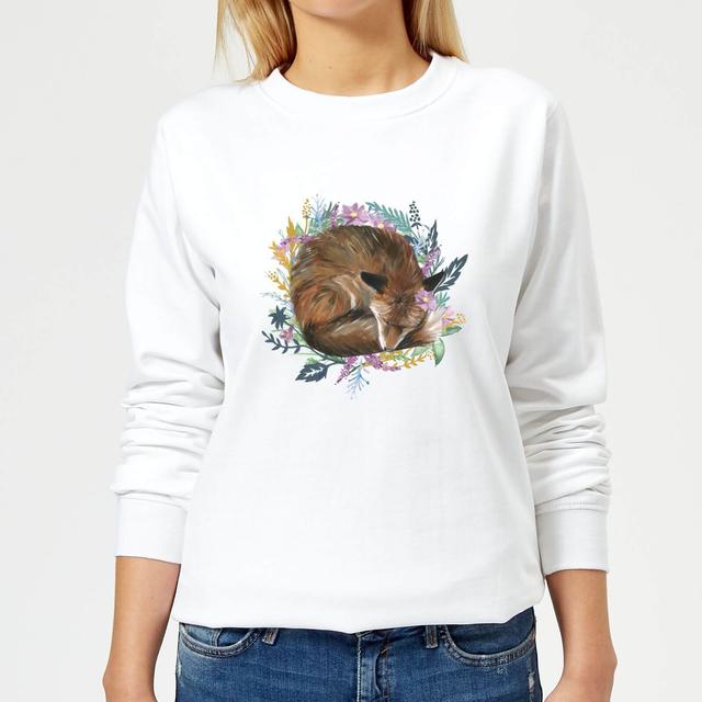 Curled Up Fox Within A Reef Women's Sweatshirt - White - S - Weiß on Productcaster.