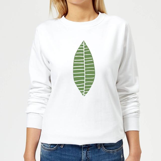 Plain Green Skinny Leaf Women's Sweatshirt - White - XS - Weiß on Productcaster.