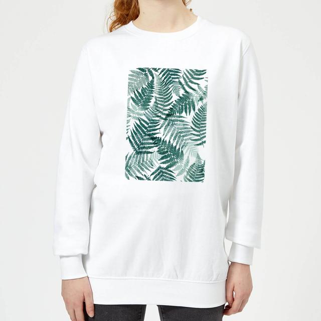 Leaf Pattern Women's Sweatshirt - White - L - Weiß on Productcaster.