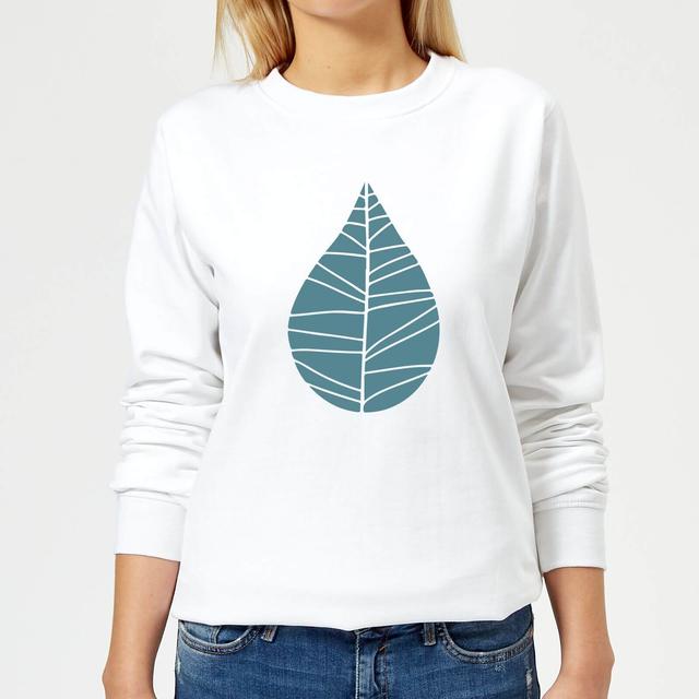 Plain Turquoise Leaf Women's Sweatshirt - White - XS - Weiß on Productcaster.