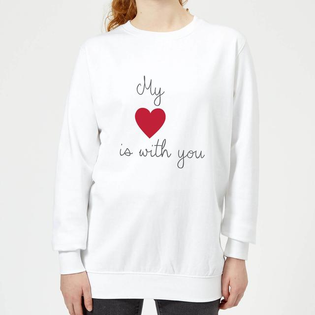 My Heart Is With You Women's Sweatshirt - White - XL on Productcaster.