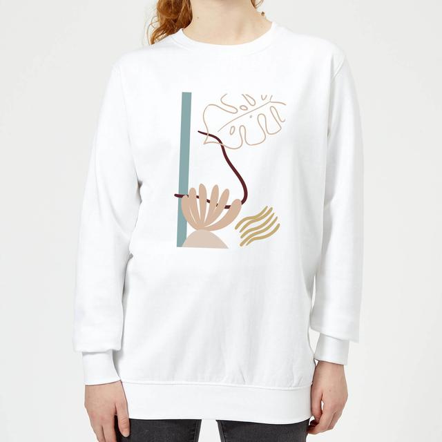 Tropical Leaf Women's Sweatshirt - White - M - Weiß on Productcaster.