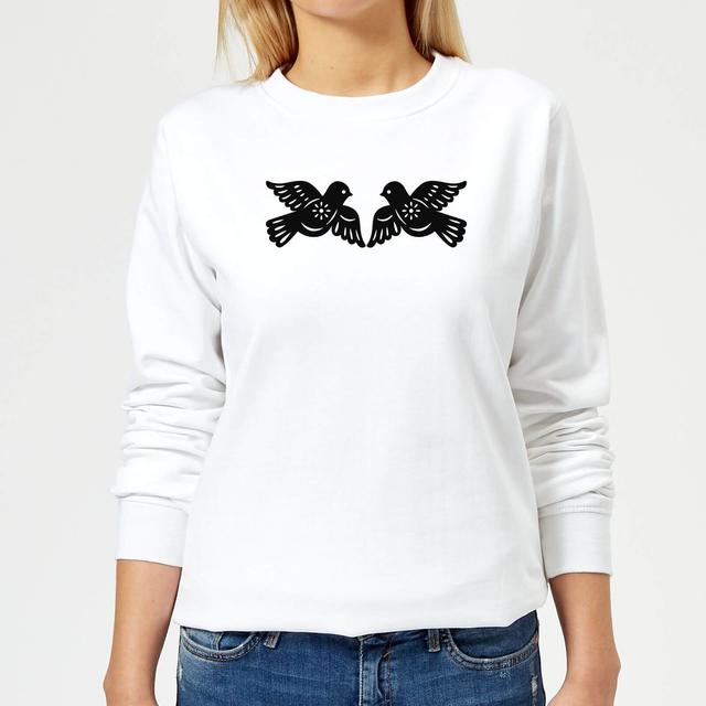 Silhouette Love Birds Women's Sweatshirt - White - S - Weiß on Productcaster.