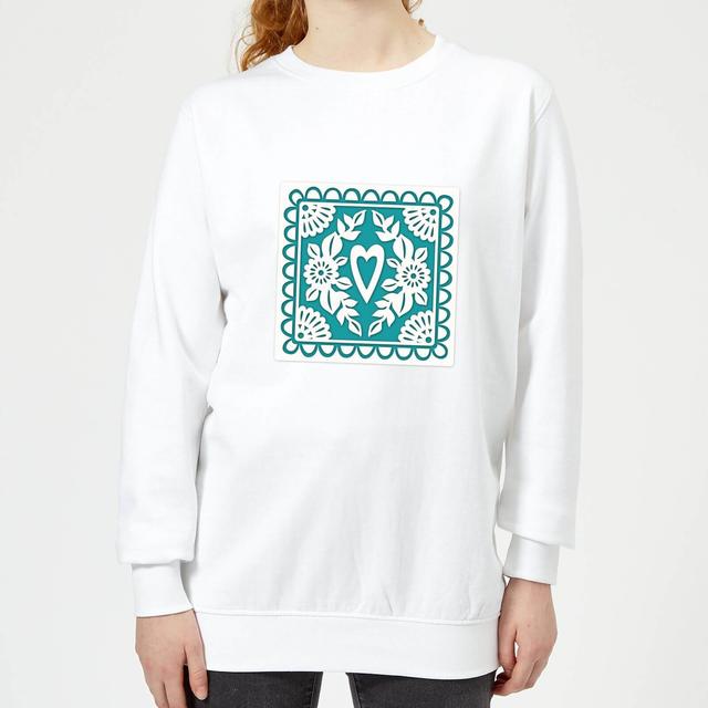 Cut Heart Pattern Heart Women's Sweatshirt - White - M - Weiß on Productcaster.