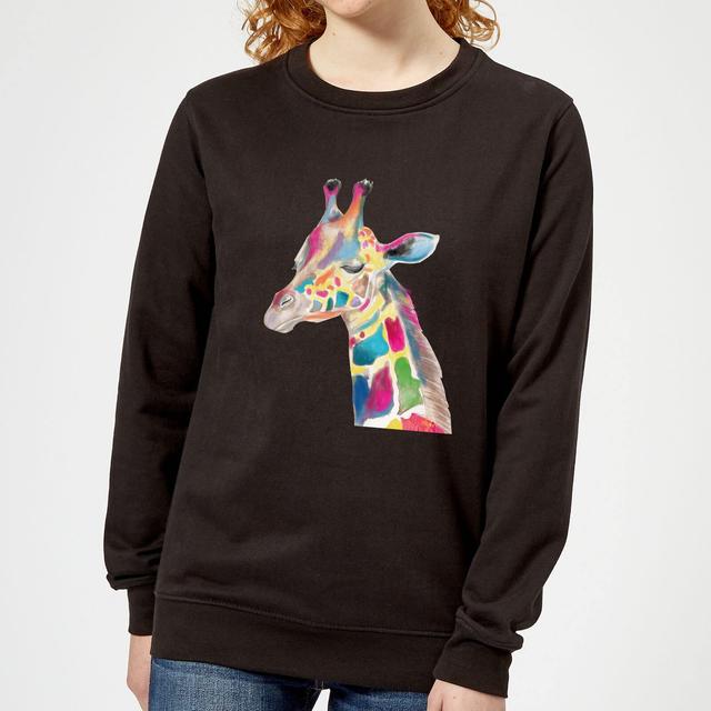 Multicolour Watercolour Giraffe Women's Sweatshirt - Black - XXL on Productcaster.