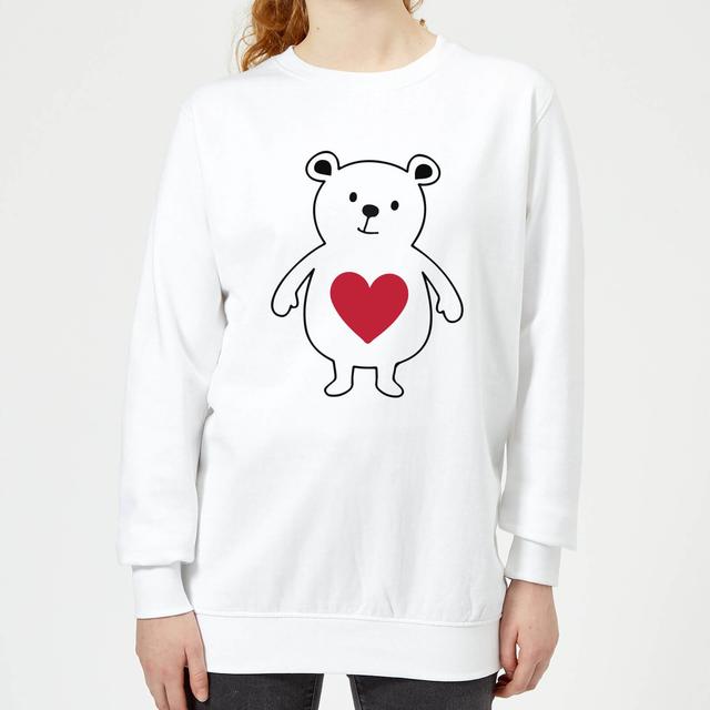 Love Heart Bear Women's Sweatshirt - White - XL - Weiß on Productcaster.