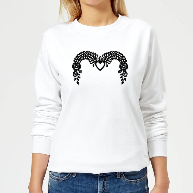 Curved Decorative Banner Women's Sweatshirt - White - S - Weiß on Productcaster.