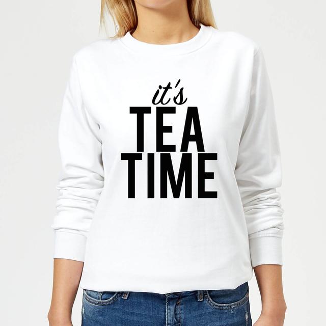 It's Tea Time Women's Sweatshirt - White - M - Weiß on Productcaster.