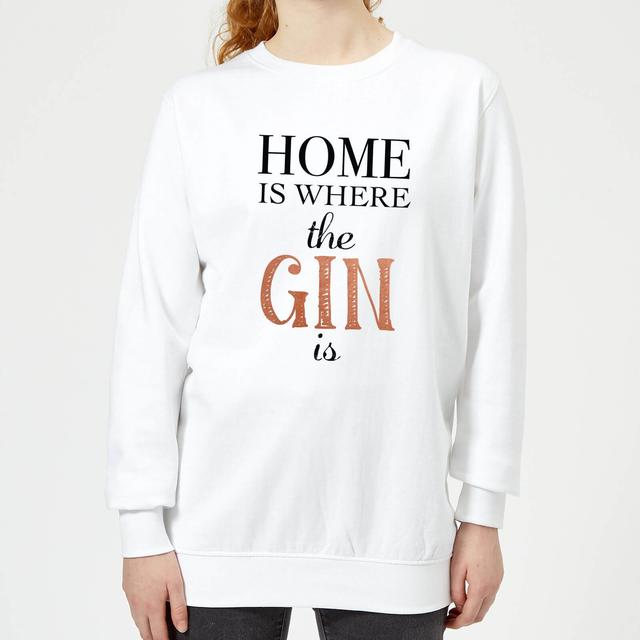 Home Is Where The Gin Is Women's Sweatshirt - White - XL - Weiß on Productcaster.