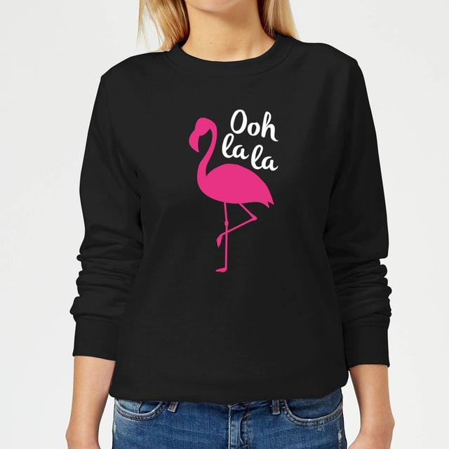 Ooh La La Flamingo Women's Sweatshirt - Black - L - Black on Productcaster.