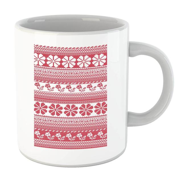 Floral Knitted Pattern Mug on Productcaster.