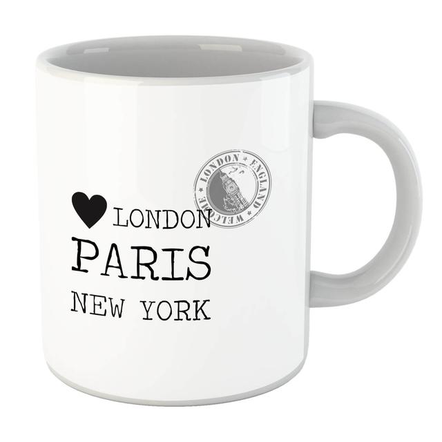 London Paris New York Stamp Mug on Productcaster.